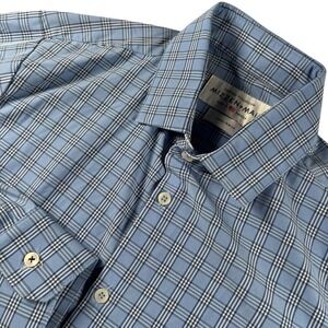 Mizzen+Main Leeward Performance Mens L Trim Fit Blue Plaid Performance Shirt